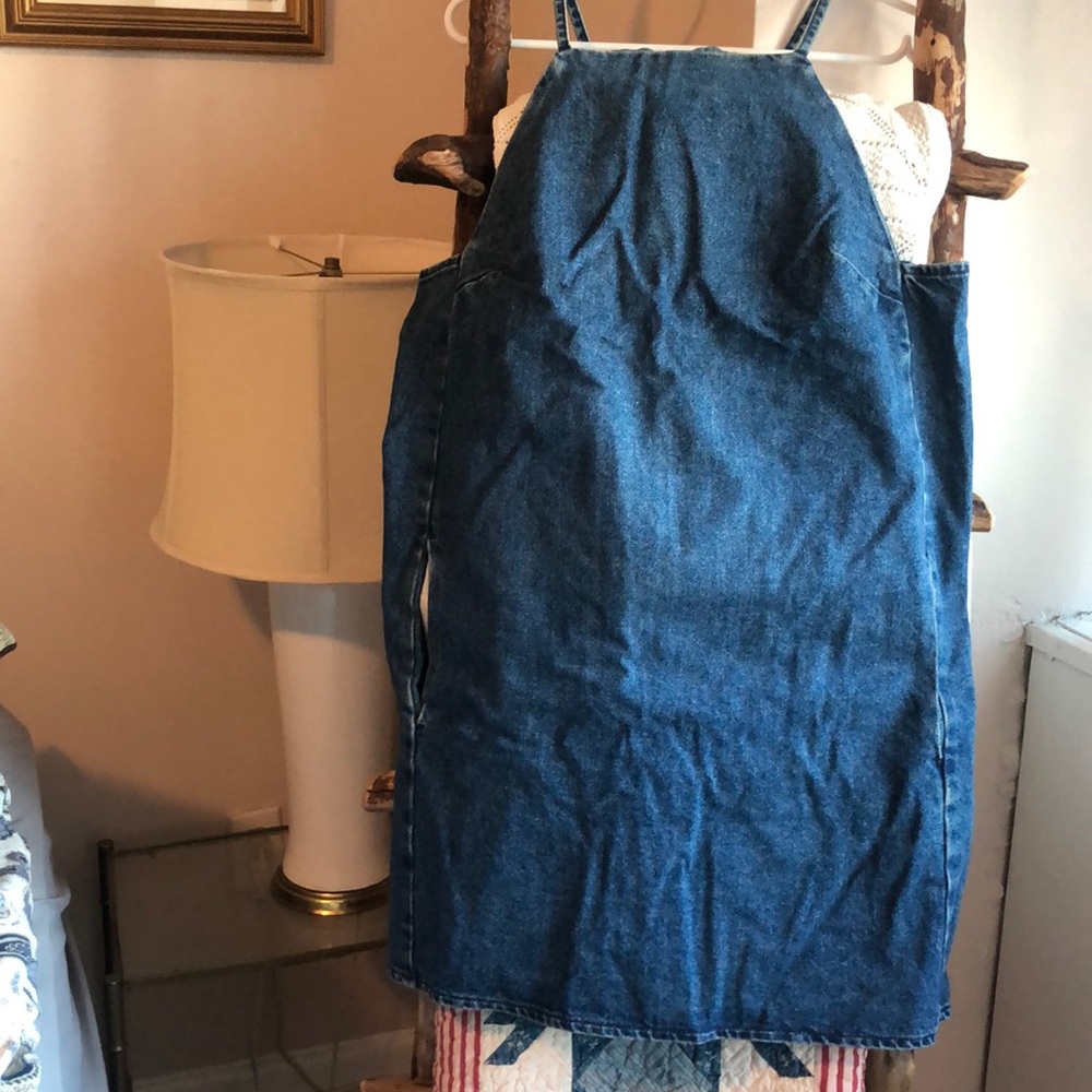 Denim pinafore dress TOPSHOP